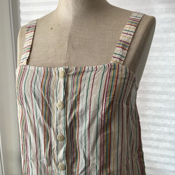 Madewell Raibnbow Striped Cami Blouse top button front, size XS, 100% Cotton - Picture 3 of 8